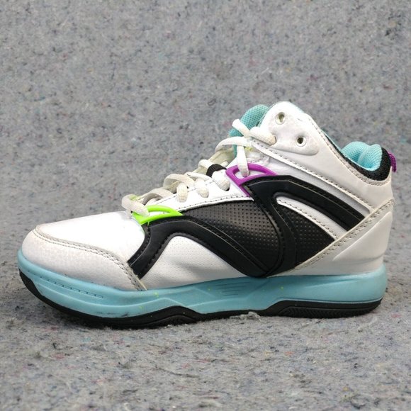 AND1 Girls Shoes Size 1Y Pre School Kids Basketball Sneakers White Black Blue - Picture 6 of 10